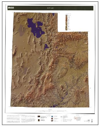 UTAH NED COLOR SHADED RELIEF, UT