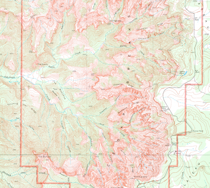 A picture of a Topographic Map.